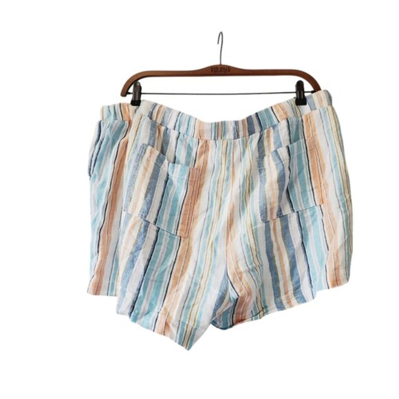 Briggs New York Linen Striped Stretch Nautical Preppy Beach Shorts XXL - Picture 2 of 7